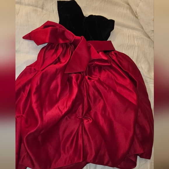 Cinderella Girls Size 2t Velour Black Red Satin Formal Party Dress RGUC - Picture 6 of 7